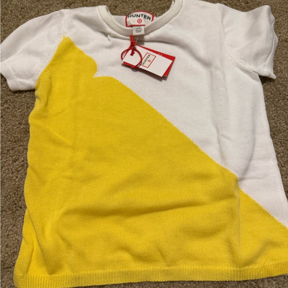 Hunter Kids Yellow and White Short Sleeve Tee